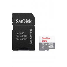 Карта памяти microSDHC UHS-I SANDISK Ultra 80 16 ГБ, 80 МБ/с, 533X, Class 10, SDSQUNS-016G-GN3MA, переходник SD